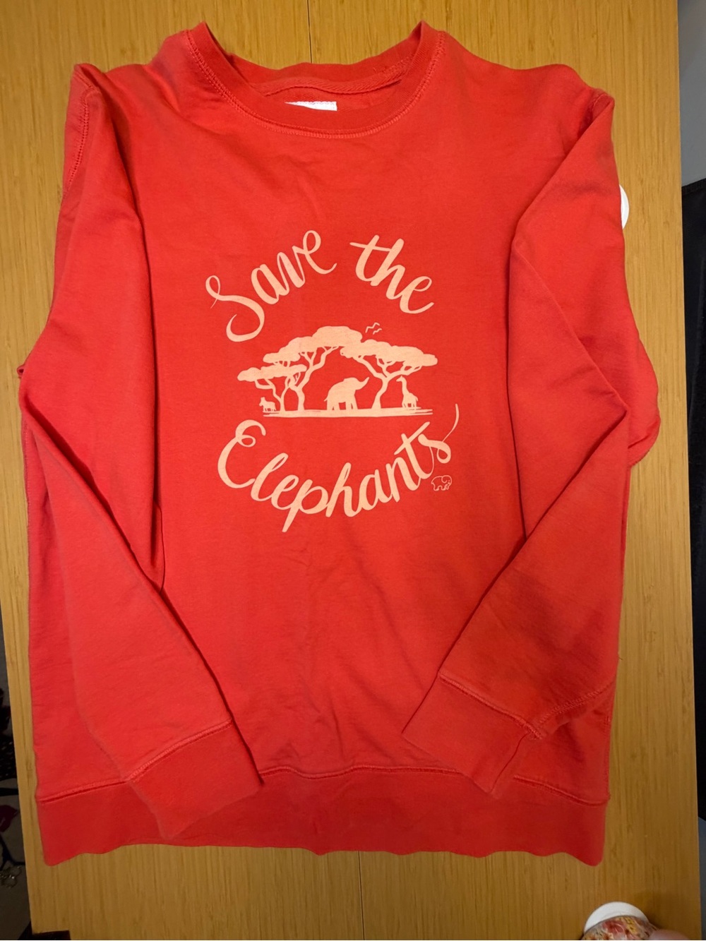Save the Elephants Red Crewneck Sweatshirt IVORY ELLA